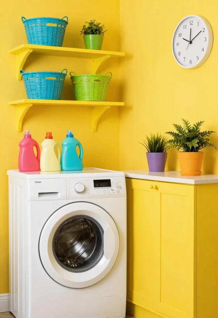 12 Top Load Washer Laundry Room Ideas with Easy Access 1. Bright and Cheerful Color Palettes 0