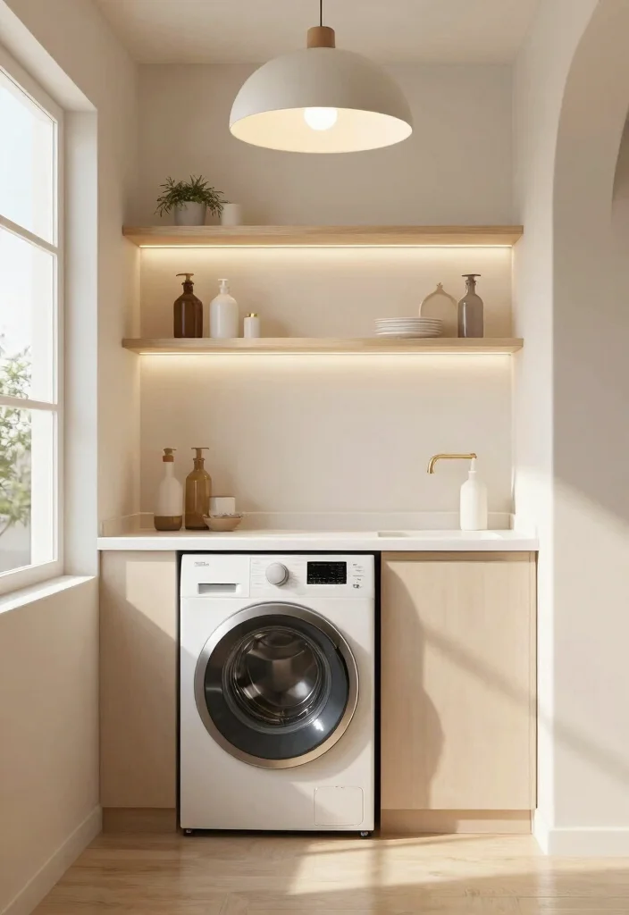 12 Top Load Washer Laundry Room Ideas with Easy Access 5. Efficient Lighting Solutions 0