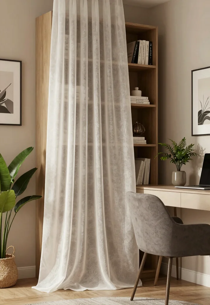 12 Voile Curtain Ideas for Light Airy and Dreamy Rooms 12. Voile Curtains in Unexpected Places 0