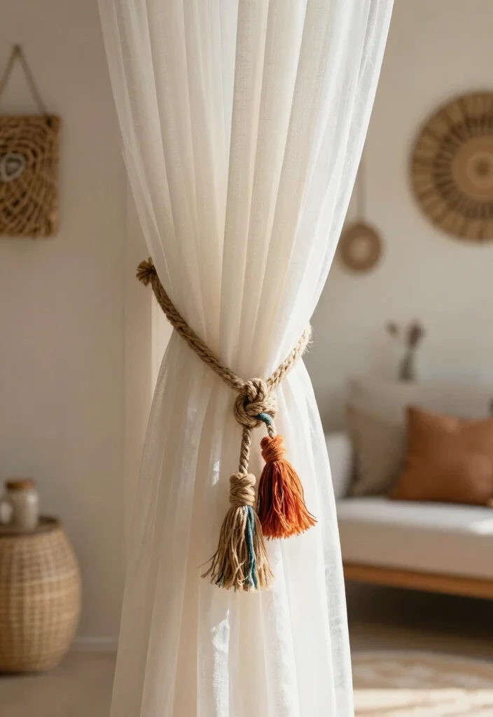 12 Voile Curtain Ideas for Light Airy and Dreamy Rooms 4. DIY Voile Curtain Tiebacks 0