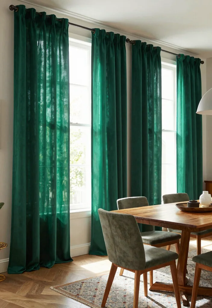 12 Voile Curtain Ideas for Light Airy and Dreamy Rooms 7. Bold Color Choices 0