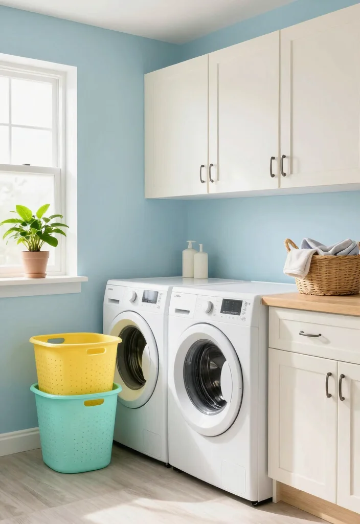 14 Basement Laundry Room Ideas That Feel Finished 1. Bright and Airy Color Schemes 0