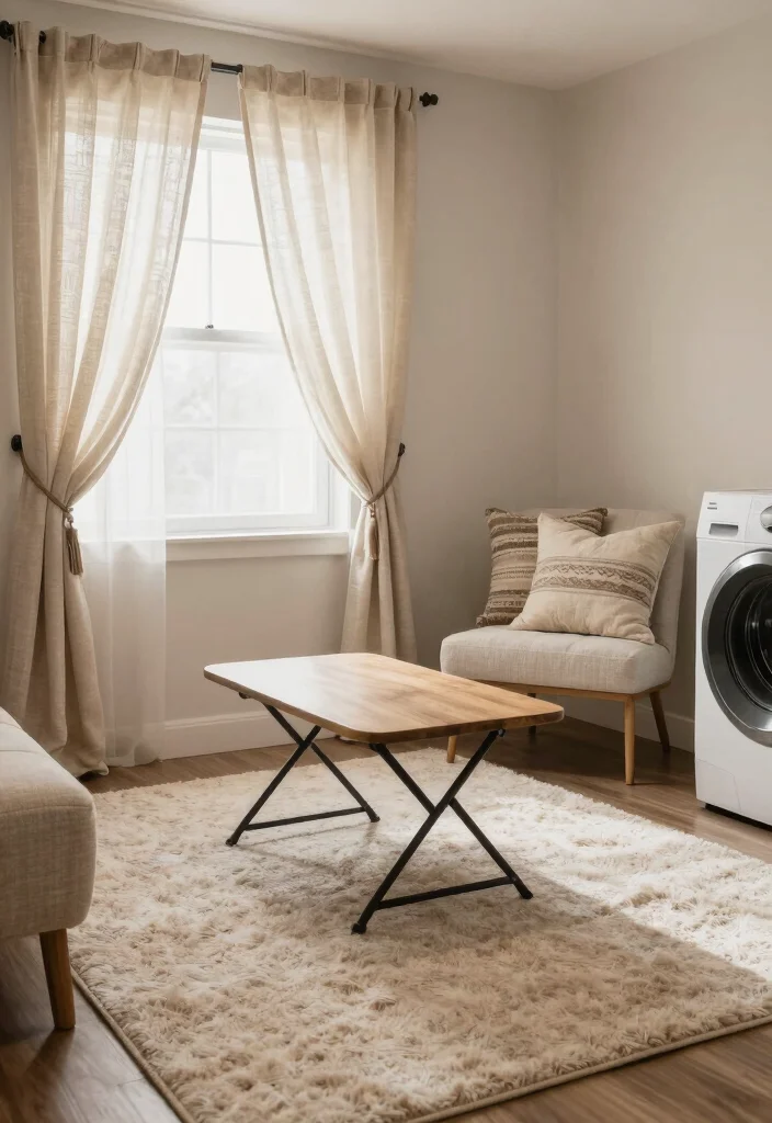 14 Basement Laundry Room Ideas That Feel Finished 9. Cozy Textiles 0