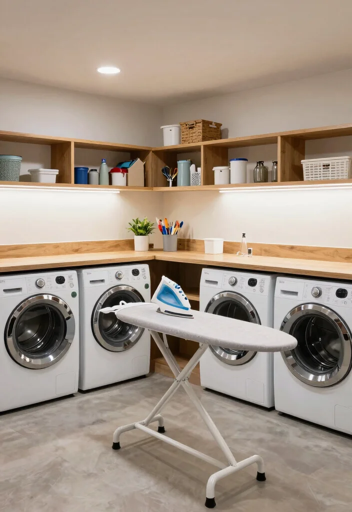 14 Basement Laundry Room Ideas Unfinished That Look Better 10. Functional Workstations 0