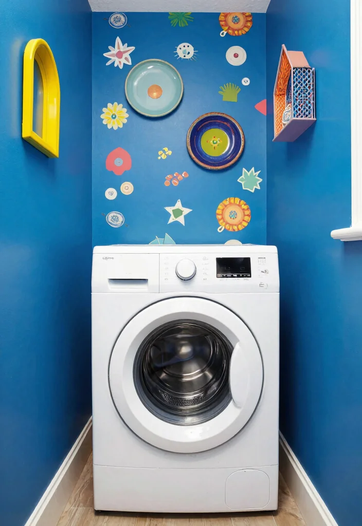 14 Basement Laundry Room Ideas Unfinished That Look Better 11. Vibrant Accent Walls 0