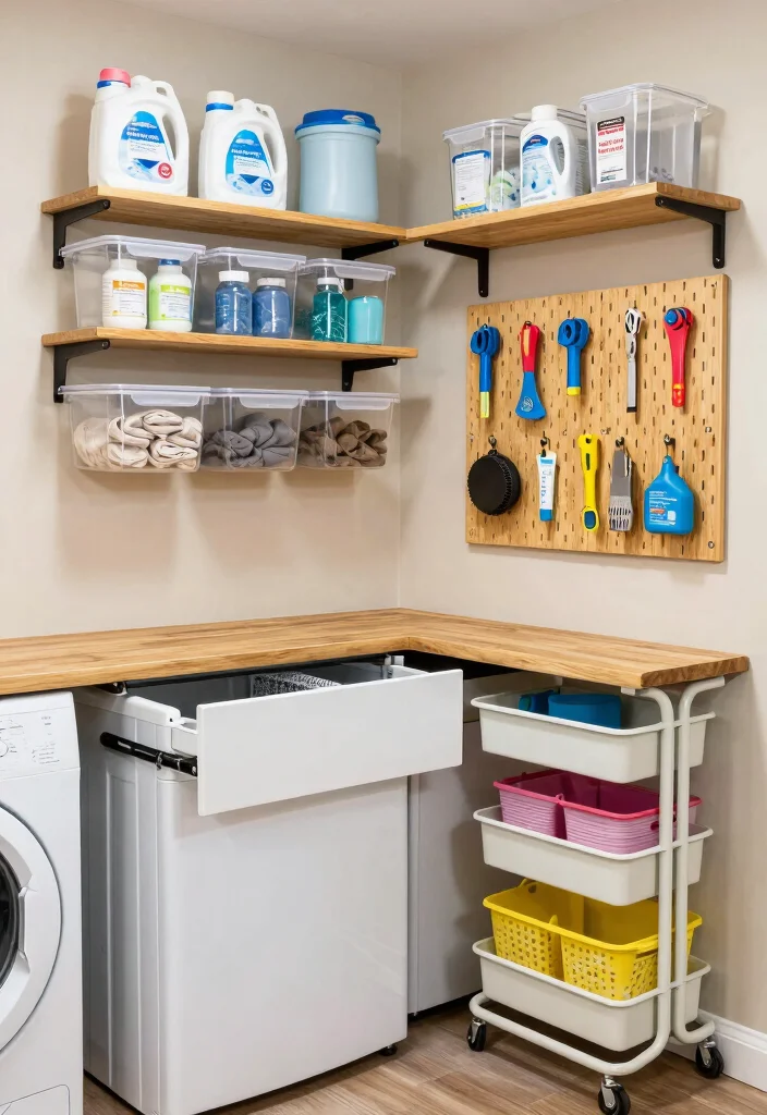 14 Basement Laundry Room Ideas Unfinished That Look Better 2. Clever Storage Solutions 0
