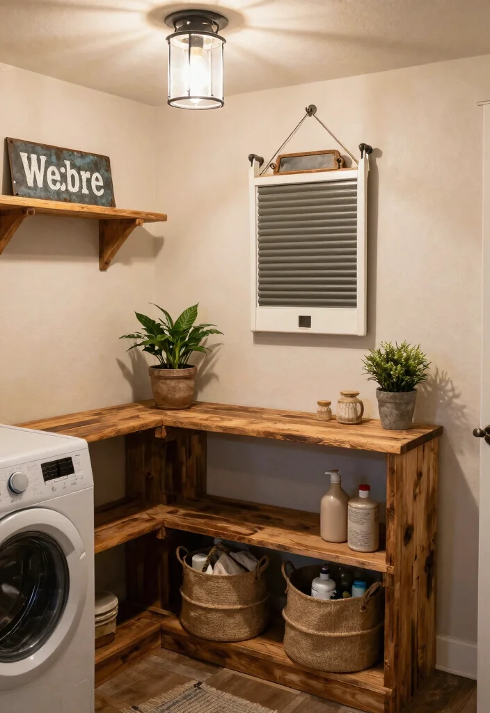 14 Basement Laundry Room Ideas Unfinished That Look Better 8. Charming Rustic Touches 0