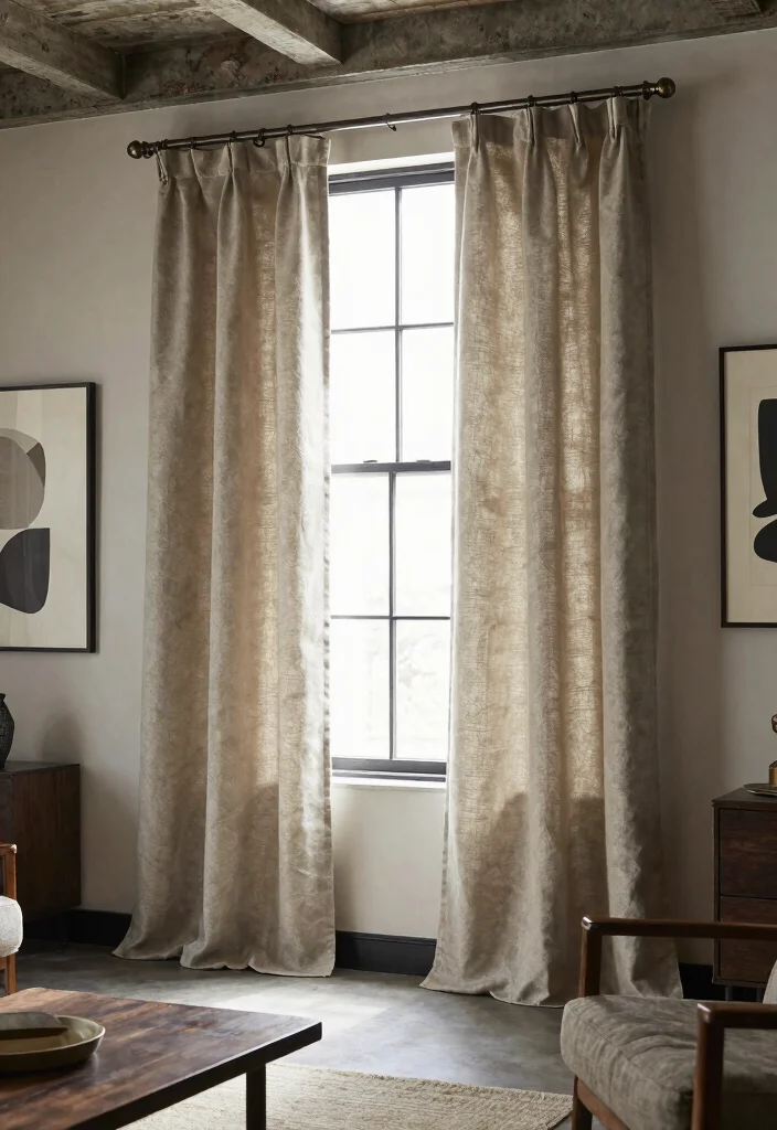 14 Bay Window Curtain Ideas That Frame Views Beautifully 12. Industrial Chic 0