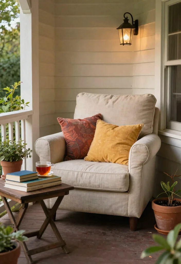 14 Covered Front Porch Ideas for Year Round Comfort 13. Create a Reading Nook 0