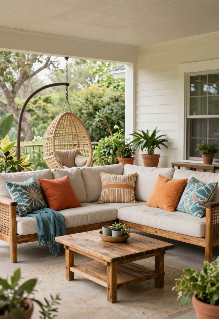 14 Covered Front Porch Ideas for Year Round Comfort 2. Cozy Seating Arrangements 0