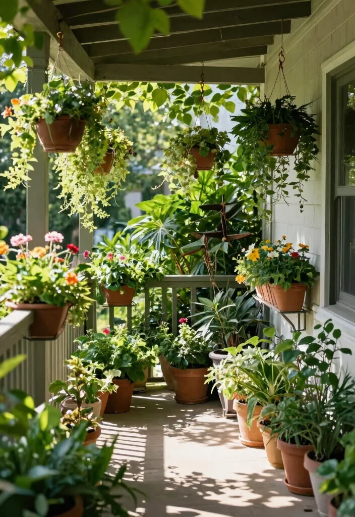 14 Covered Front Porch Ideas for Year Round Comfort 3. Embrace Nature with Greenery 0