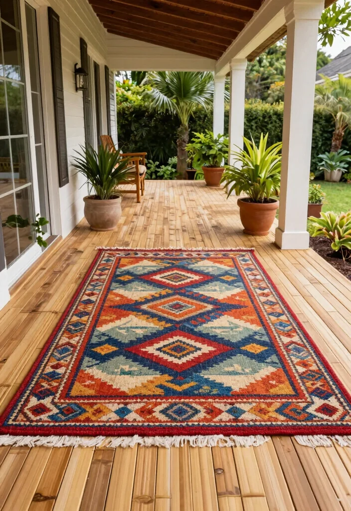 14 Covered Front Porch Ideas for Year Round Comfort 4. Stylish Flooring Options 0