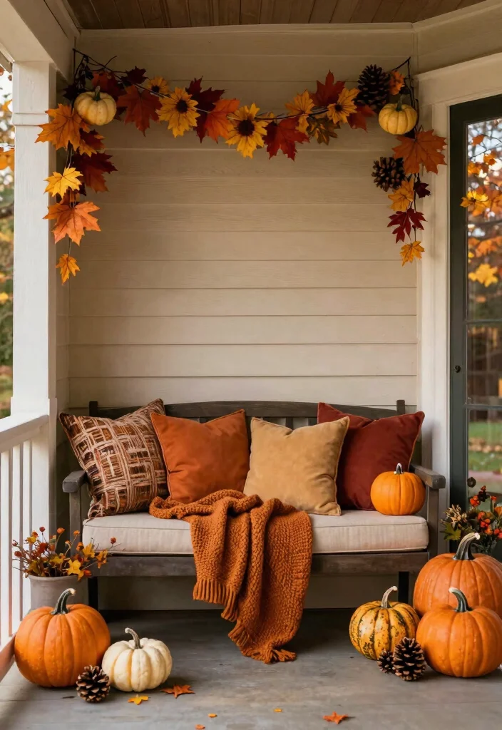 14 Covered Front Porch Ideas for Year Round Comfort 6. Seasonal Decor for Year Round Charm 0