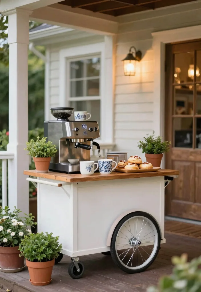 14 Cozy Front Porch Ideas for Morning Coffee and Evenings 11. Outdoor Coffee Bar 0