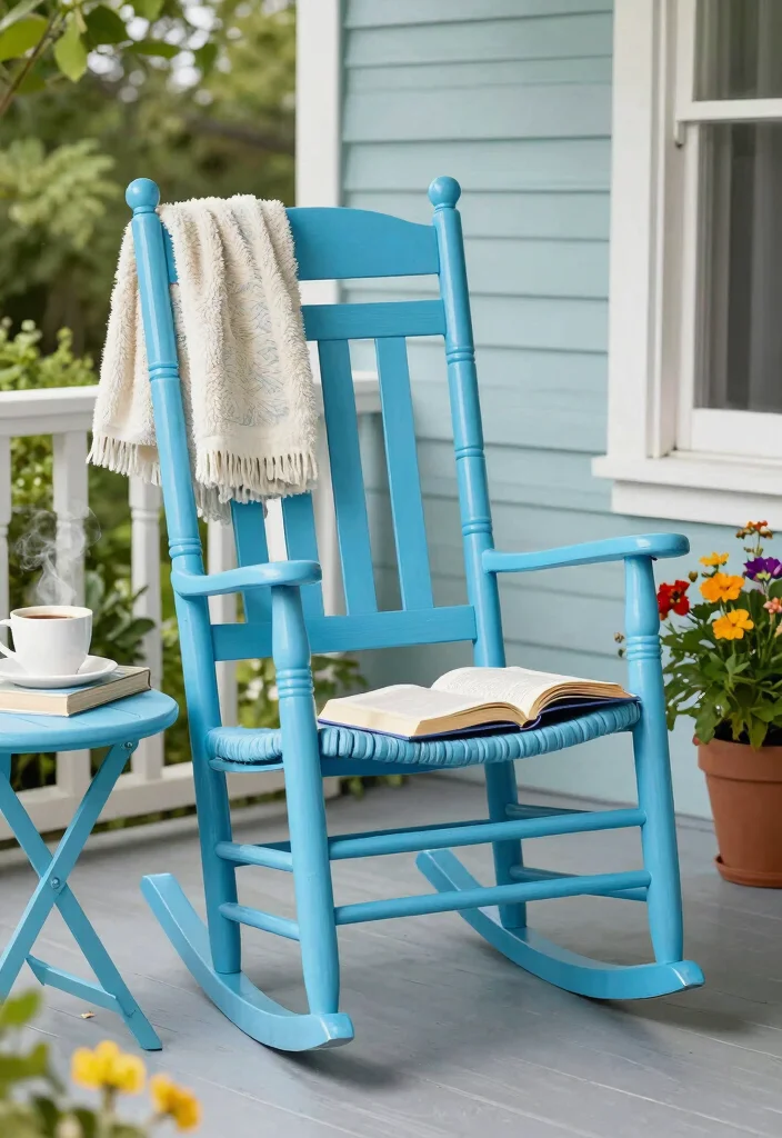 14 Cozy Front Porch Ideas for Morning Coffee and Evenings 5. Vintage Rocking Chair 0