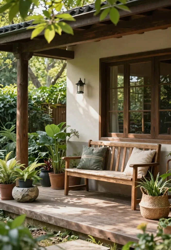 14 Cozy Front Porch Ideas for Morning Coffee and Evenings 9. Nature Inspired Accents 0
