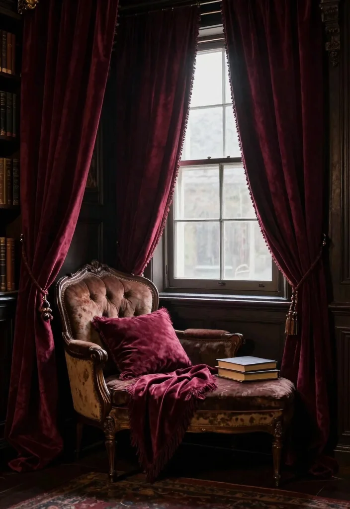 14 Curtain Color Ideas That Instantly Change the Room Mood 11. Dark Gothic Shades 0