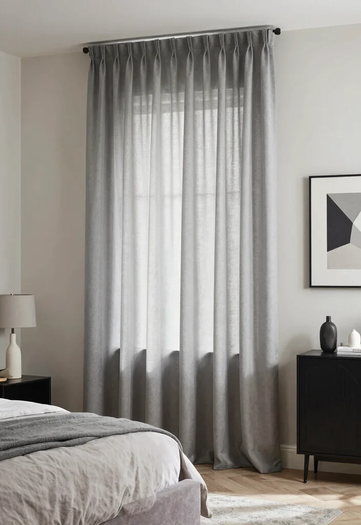 14 Curtain Color Ideas That Instantly Change the Room Mood 12. Subtle Grays 0