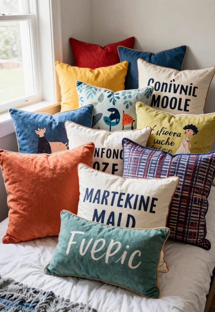 14 Cute Dorm Room Ideas That Feel Fun and Personal 40 14 Cute Dorm Room Ideas That Feel Fun and Personal 10. Fun and Functional Throw Pillows 0