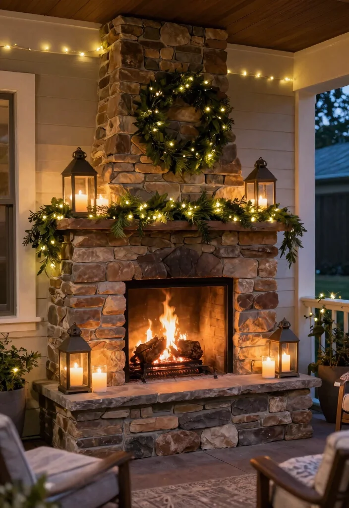 14 DIY Front Porch Ideas to Boost Curb Appeal 7. Create a Faux Outdoor Fireplace 0