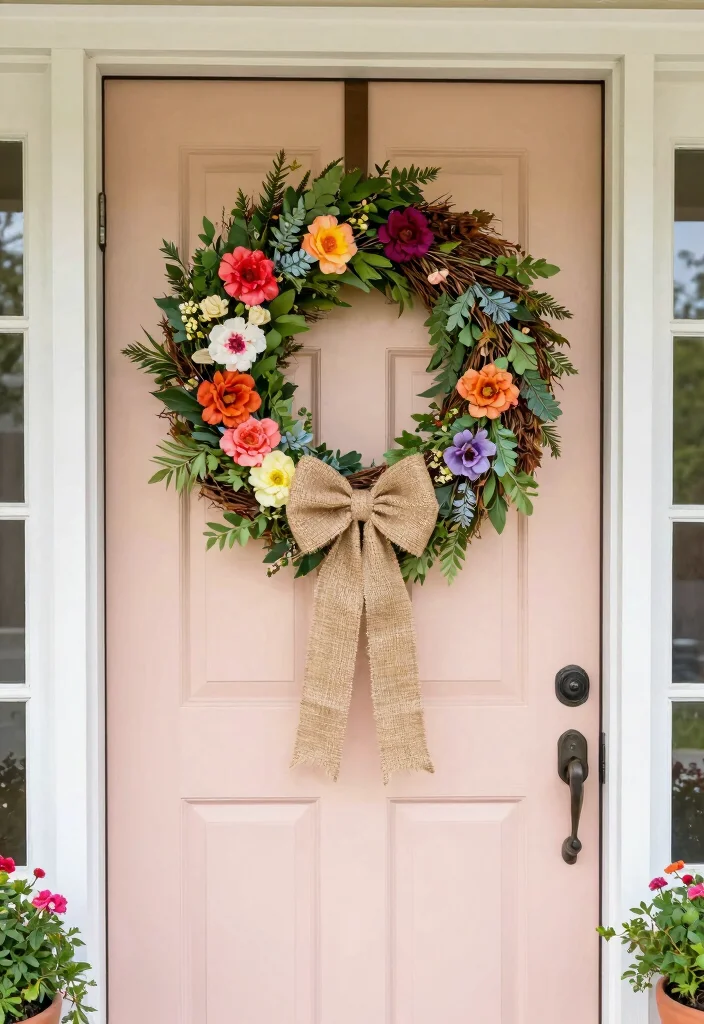 14 DIY Front Porch Ideas to Boost Curb Appeal 9. Design a Seasonal Wreath 0
