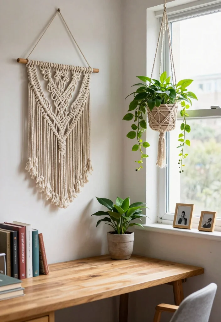 14 Dorm Room Decor Ideas to Make Small Spaces Feel Like Home 3. Macram Designs 0