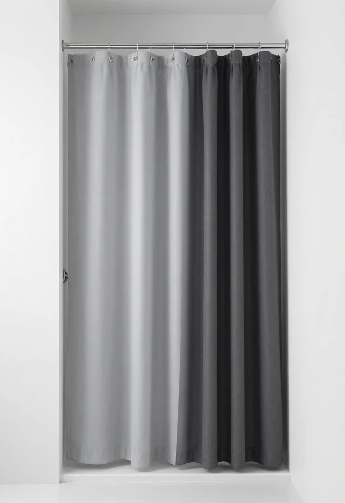 14 Double Shower Curtain Ideas for a Polished Layered Look 40 14 Double Shower Curtain Ideas for a Polished Layered Look 10. Minimalist Monochrome 0