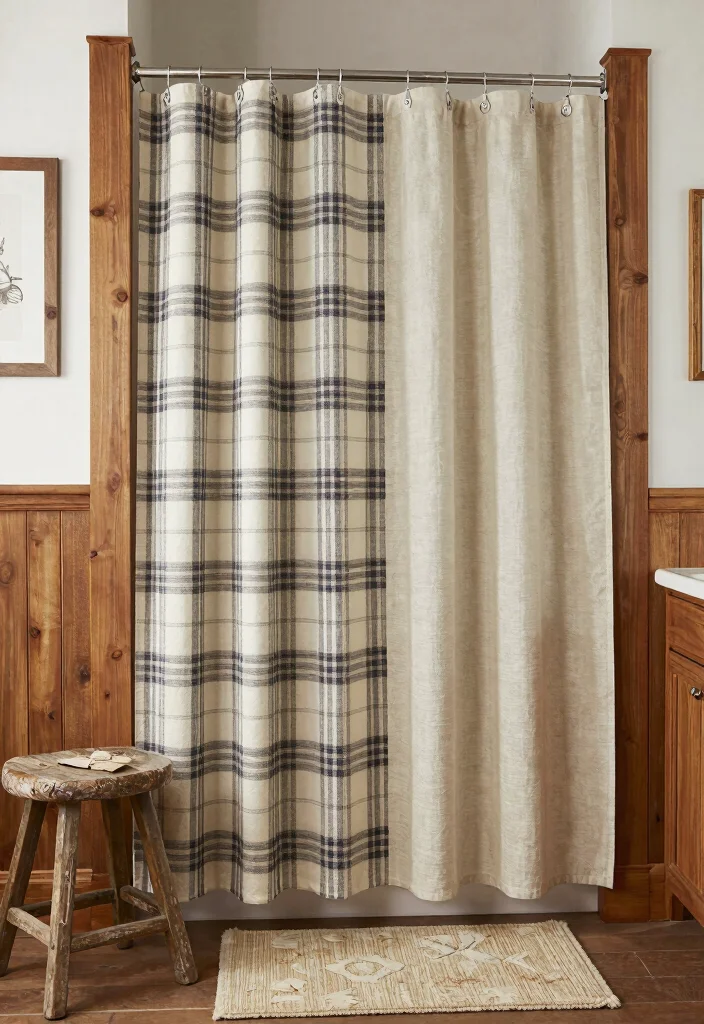 14 Double Shower Curtain Ideas for a Polished Layered Look 53 14 Double Shower Curtain Ideas for a Polished Layered Look 13. Rustic Farmhouse Vibes 0