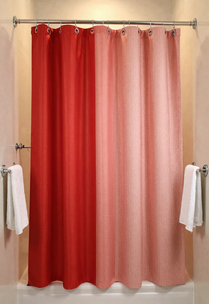 14 Double Shower Curtain Ideas for a Polished Layered Look 38 14 Double Shower Curtain Ideas for a Polished Layered Look 8. Solid Colors with Textured Patterns 0