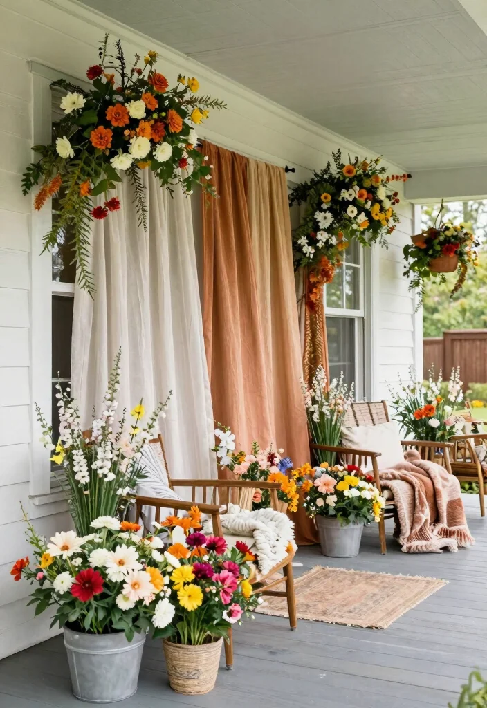 14 Double Wide Front Porch Ideas for Relaxed Outdoor Living 8. Seasonal Decor Updates 0