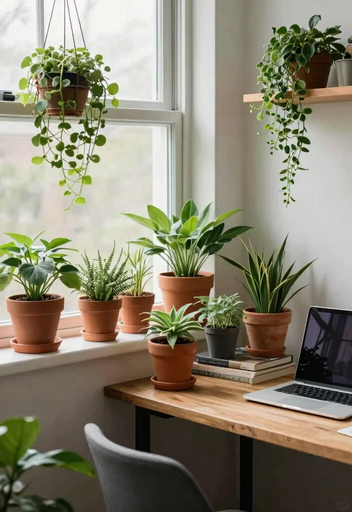 14 Earthy Dorm Room Ideas for Calm Natural Vibes 3. Potted Plants 0