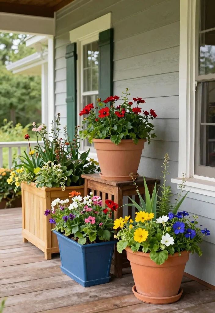 14 Farmhouse Front Porch Ideas with Rustic Personality 51 14 Farmhouse Front Porch Ideas with Rustic Personality 11. Stylish Planters for Charm 0