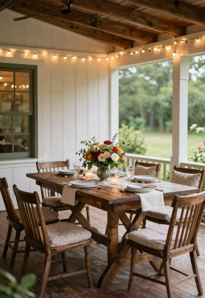 14 Farmhouse Front Porch Ideas with Rustic Personality 53 14 Farmhouse Front Porch Ideas with Rustic Personality 13. Space for Cozy Gatherings 0