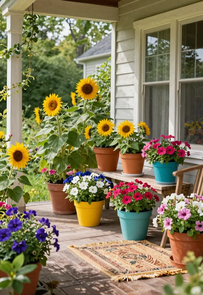 14 Farmhouse Front Porch Ideas with Rustic Personality 3 14 Farmhouse Front Porch Ideas with Rustic Personality 3. A Flourishing Flower Garden 0