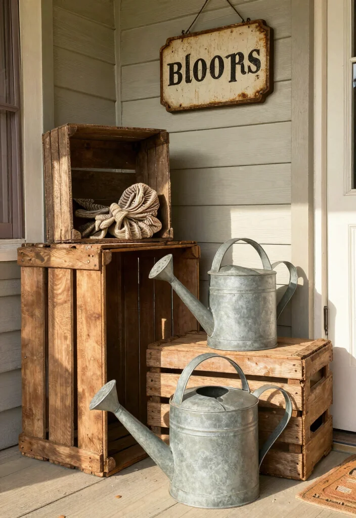 14 Farmhouse Front Porch Ideas with Rustic Personality 17 14 Farmhouse Front Porch Ideas with Rustic Personality 7. Vintage Accessories with Character 0