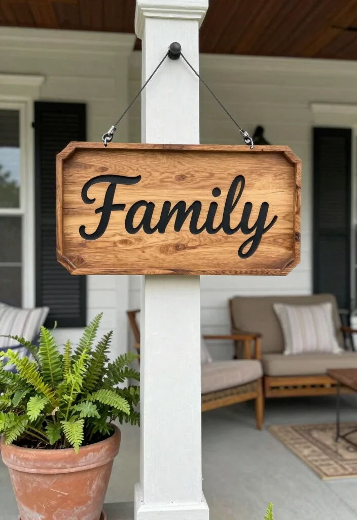 14 Front Porch Decor Ideas to Refresh Your Home Exterior 13. Customized Signage 0