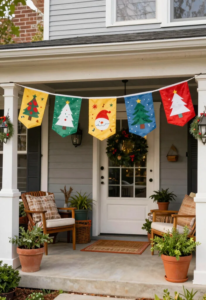 14 Front Porch Decor Ideas to Refresh Your Home Exterior 14. Seasonal Banners 0