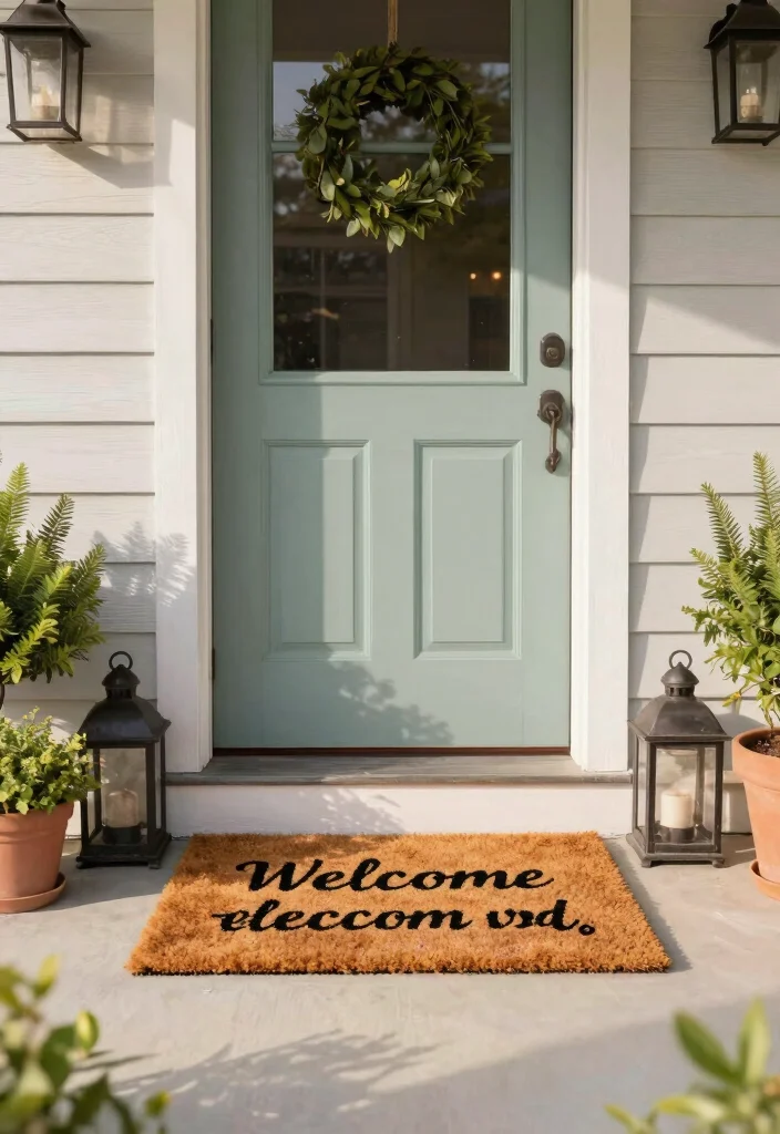 14 Front Porch Decor Ideas to Refresh Your Home Exterior 4. Stylish Welcome Mats 0