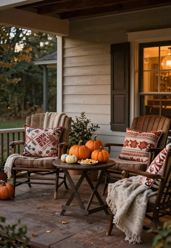 14 Front Porch Fall Decorating Ideas with Warm Seasonal Vibes 12. Cozy Seating Arrangements 0
