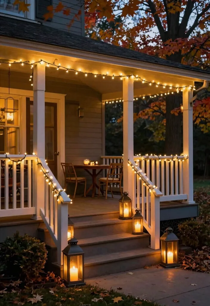14 Front Porch Fall Decorating Ideas with Warm Seasonal Vibes 6. Fall Inspired Lighting 0