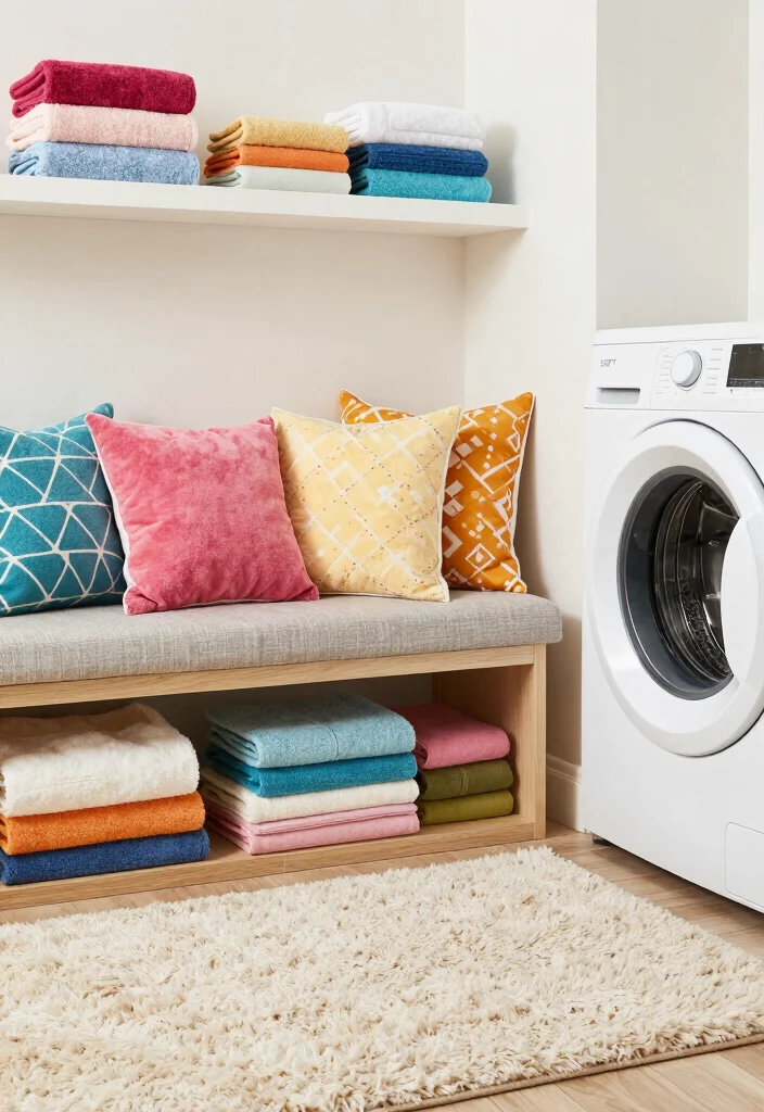14 Large Laundry Room Ideas for Organized Family Living 14. Cozy and Inviting Textiles 0