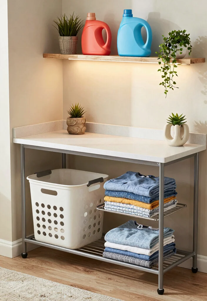 14 Large Laundry Room Ideas for Organized Family Living 3. Stylish Yet Practical Folding Station 0