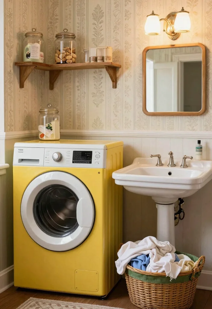 14 Large Laundry Room Ideas for Organized Family Living 6. Vintage Inspired Decor 0