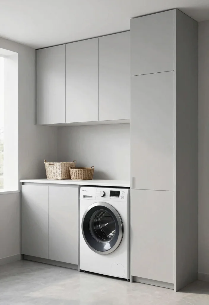 14 Laundry Room Cabinet Ideas for Hidden Storage 13. Minimalist Cabinet Solutions 0