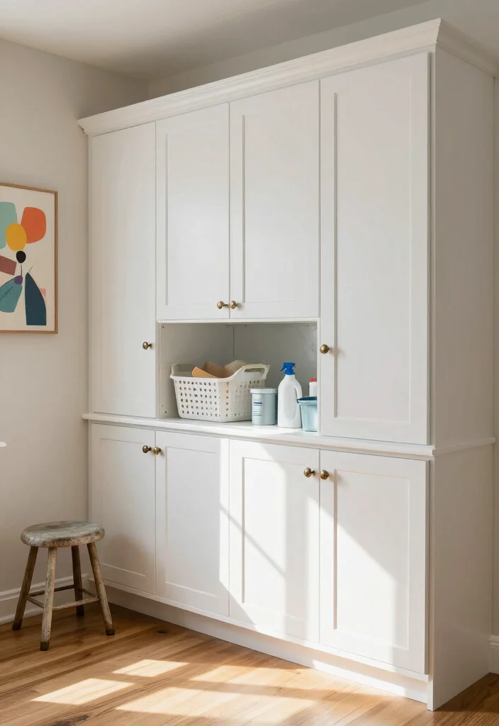 14 Laundry Room Cabinet Ideas for Hidden Storage 2. Cupboard Cabinets for Classic Charm 0
