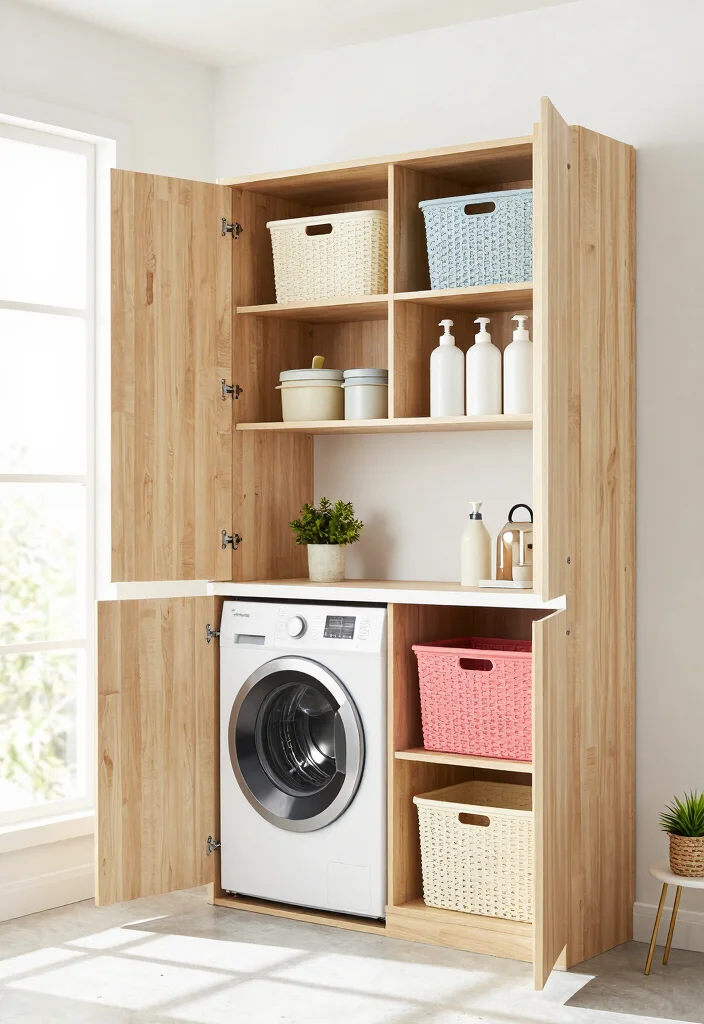 14 Laundry Room Cabinet Ideas for Hidden Storage 4. Open Front Cabinets for Easy Access 0