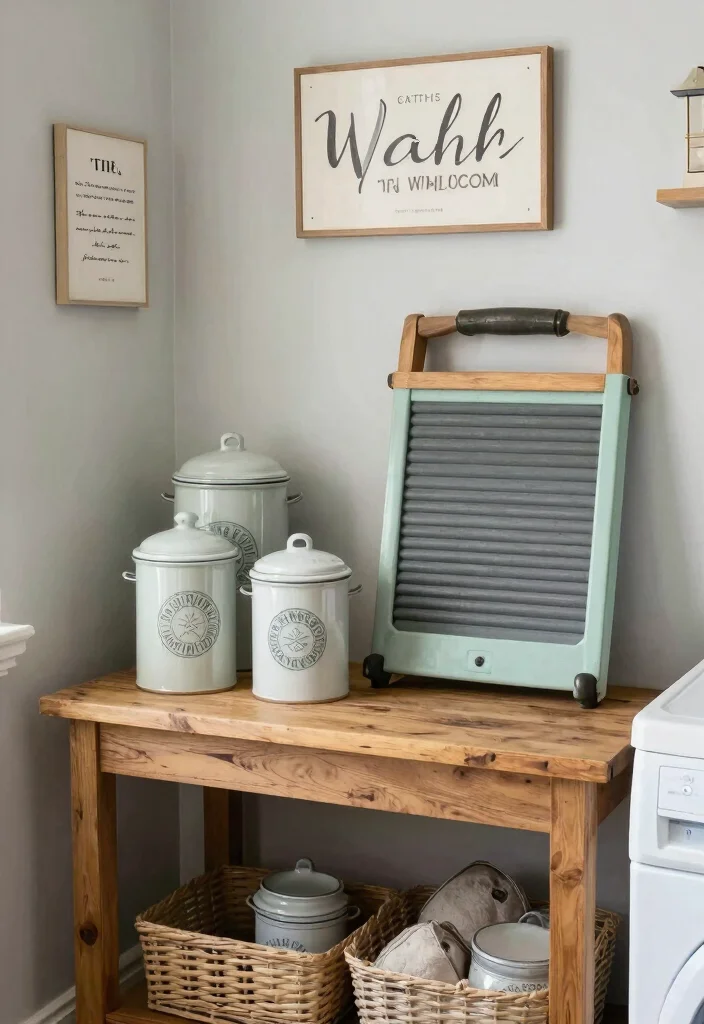 14 Luxury Laundry Room Ideas That Feel Boutique Inspired 9. Vintage Inspired Decor 0