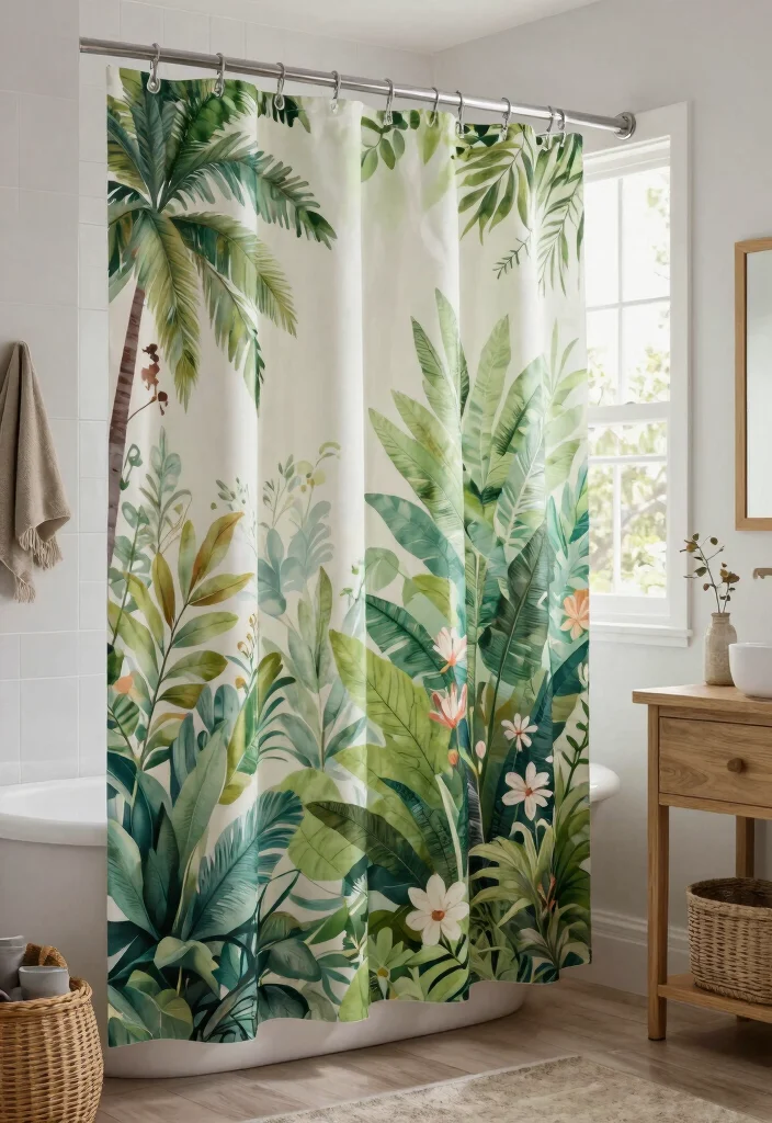 14 Shower Curtain Ideas for Bathrooms with Style and Personality 10. Shower Curtains with Nature Prints 0