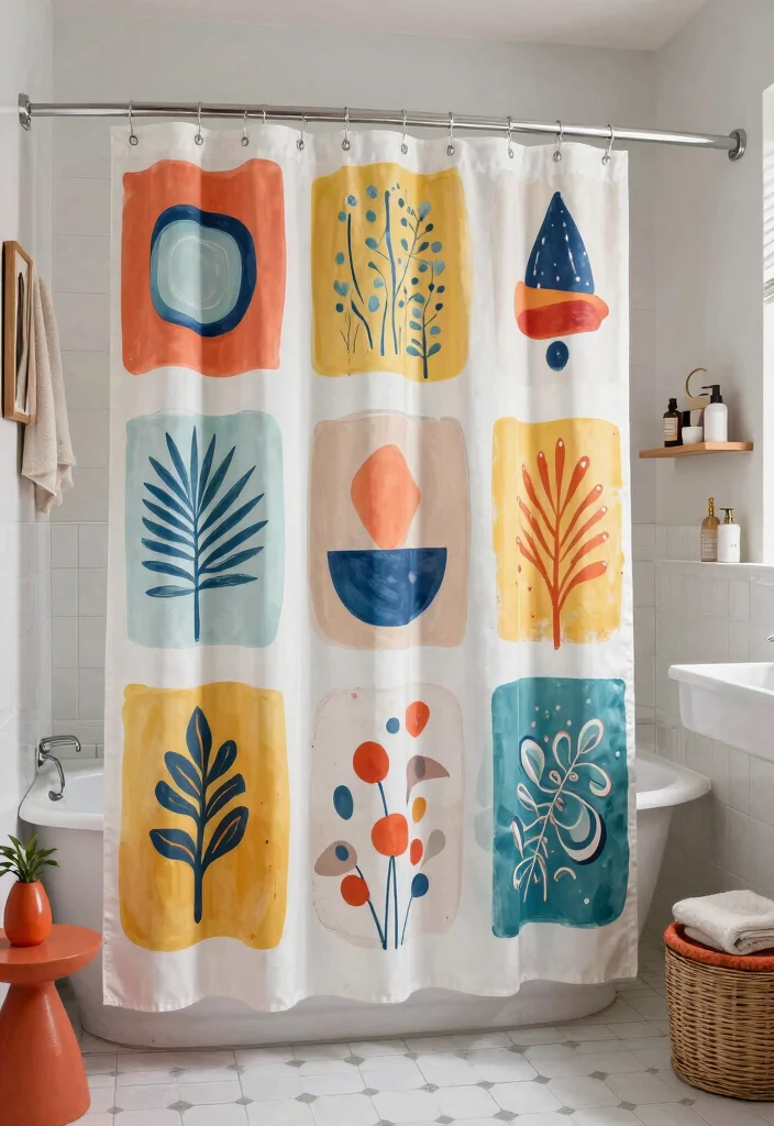 14 Shower Curtain Ideas for Bathrooms with Style and Personality 11. Shower Curtains with Custom Artwork 0