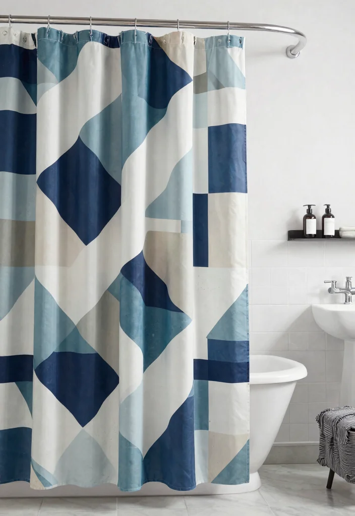 14 Shower Curtain Ideas for Bathrooms with Style and Personality 14. Geometric Print Shower Curtains 0